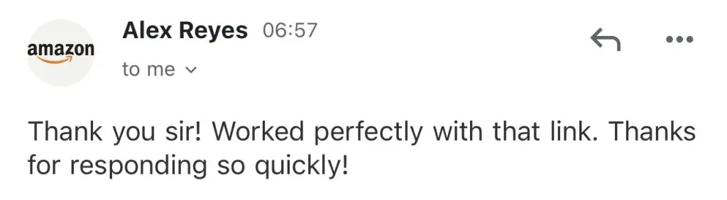 Customer testimonial from Alex